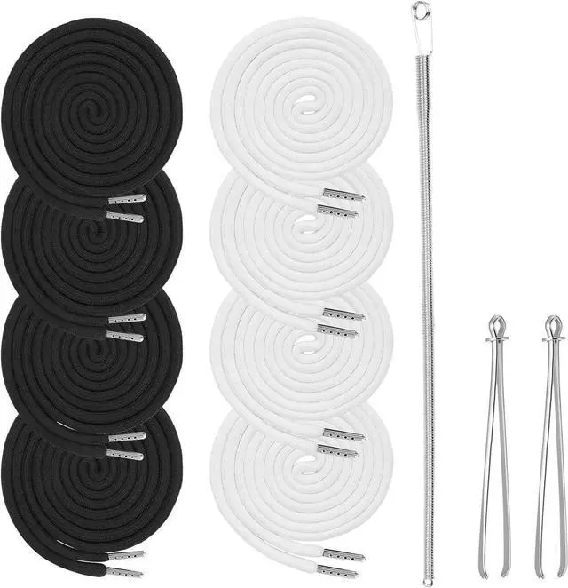 Main image of 8PCS Drawstring Cord, Paired with 3 Drawstring Threader Tools, Reliable Drawstrings for Sweatpants, Suitable for Drawstrings of Shorts, Pants, Jackets, Coats, and Hoodies