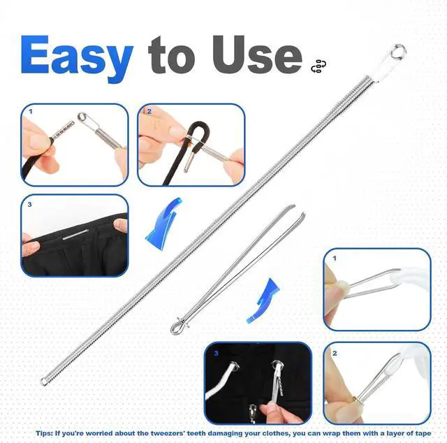 Alt view image 4 of 6 - 8PCS Drawstring Cord, Paired with 3 Drawstring Threader Tools, Reliable Drawstrings for Sweatpants, Suitable for Drawstrings of Shorts, Pants, Jackets, Coats, and Hoodies