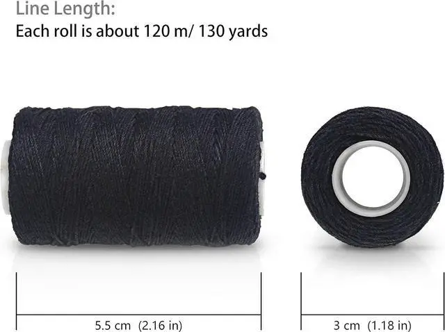 Alt view image 3 of 7 - Ryalan Weaving Needle Combo Deal Black Thread with 10pcs Needle for Making Wig Sewing Hair Weft Hair Weave Extension, Big Medium and Small C J Shape Curved Needle I Needle (3 Thread Black + 10 Needle)
