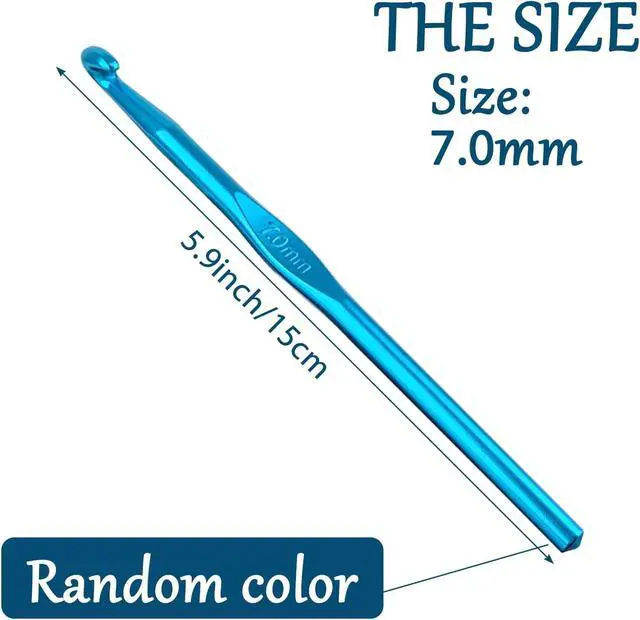 Alt view image 2 of 7 - 7 mm Crochet Hook, Crochet Needles for Yarn, Aluminum Ergonomic Crochet Hooks for Craft Beginners