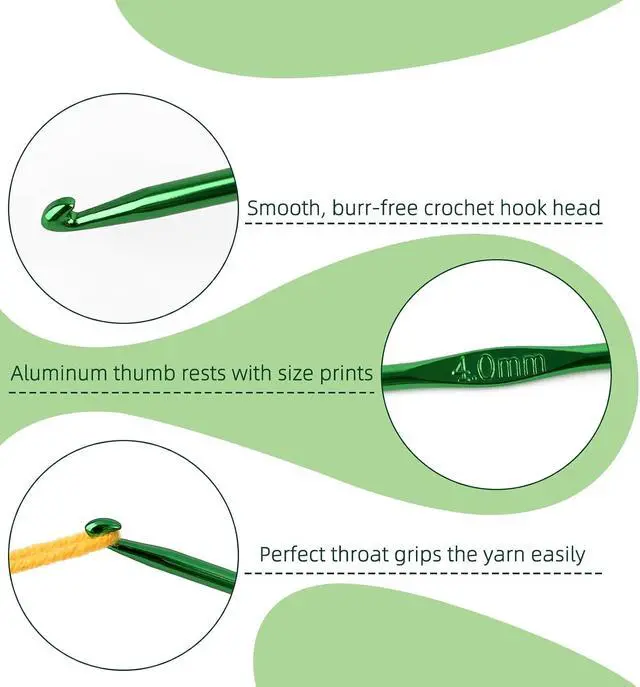 Alt view image 3 of 7 - 7 mm Crochet Hook, Crochet Needles for Yarn, Aluminum Ergonomic Crochet Hooks for Craft Beginners