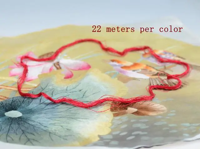 Alt view image 6 of 7 - 4 Skeins Mulberry Silk Floss Embroidery Thread Floss-Cross Stitch Threads China Silk Woven Jewelry Threads DIY Sewing Kits (06)