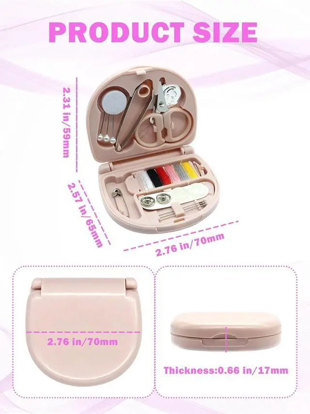 Alt view image 2 of 6 - Mini Sewing Kit,Small Travel Size Emergency Pocket Sewing Kit with Buttons,Threads,Scissors,Needles Portable DIY Supplies Needle and Thread Set for Beginner Little Plastic Box