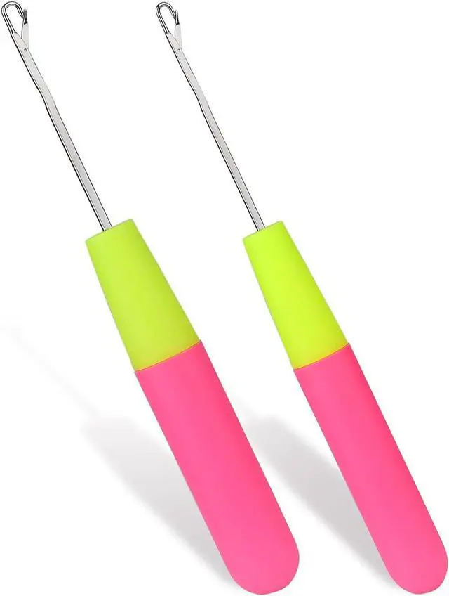 Main image of 2 Pcs Latch Hook Latch Hook Tool 0.2in, 0.15in Crochet Needles for Hair | Hair Crochet Hooks for Scarf Carpet Making and Art Crafts