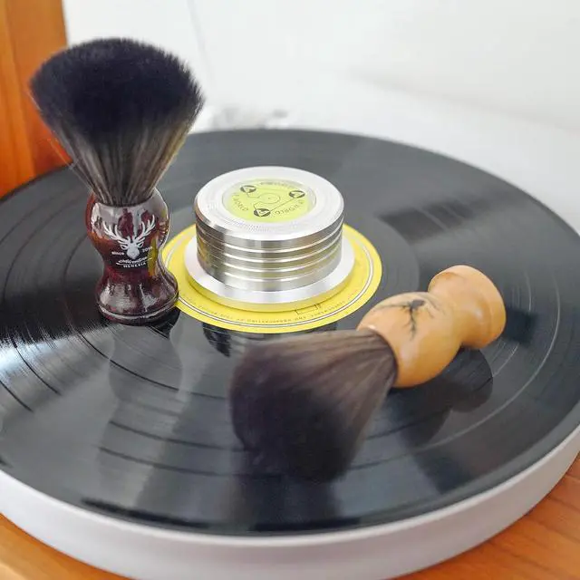 Alt view image 6 of 7 - Small Vinyl Record Cleaner Brush with Wood Handle | Anti-Static Brush, Vinyl Record Player Accessories, Vinyl Cleaning