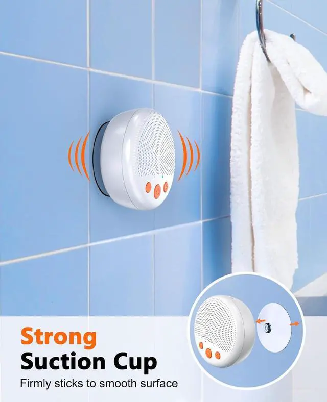 Alt view image 4 of 6 - LENRUE Shower Speaker, Bluetooth Waterproof Speaker Wireless, Portable Speakers with Clear Loud Sound, Suction Cup, Lanyard, Ideas Gifts