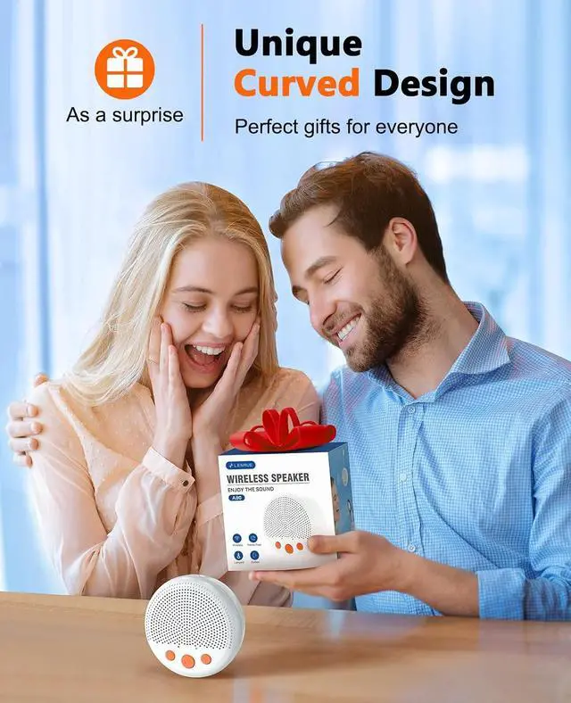 Alt view image 6 of 6 - LENRUE Shower Speaker, Bluetooth Waterproof Speaker Wireless, Portable Speakers with Clear Loud Sound, Suction Cup, Lanyard, Ideas Gifts