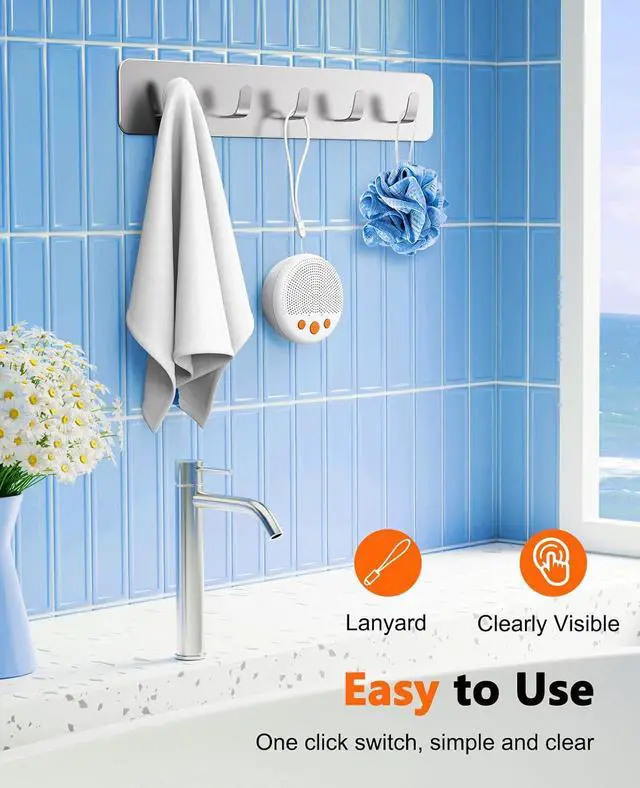 Alt view image 5 of 6 - LENRUE Shower Speaker, Bluetooth Waterproof Speaker Wireless, Portable Speakers with Clear Loud Sound, Suction Cup, Lanyard, Ideas Gifts
