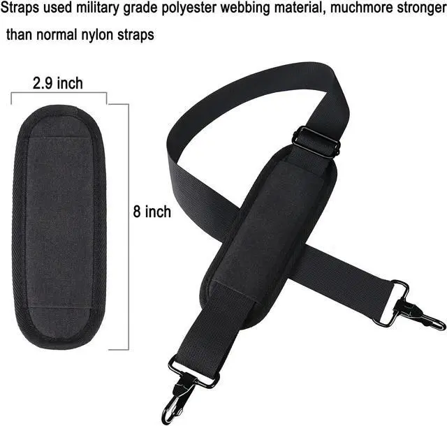 Alt view image 4 of 7 - Shoulder Strap 56 Inch,Universal Adjustable Shoulder Belt Shoulder Strap | Replacement Shoulder Strap with Metal Hooks for Briefcase, Laptop Messenger Crossbody Bag, Luggage Duffel Camera, Black