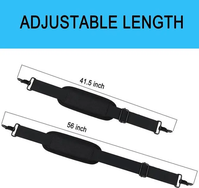 Alt view image 6 of 7 - Shoulder Strap 56 Inch,Universal Adjustable Shoulder Belt Shoulder Strap | Replacement Shoulder Strap with Metal Hooks for Briefcase, Laptop Messenger Crossbody Bag, Luggage Duffel Camera, Black