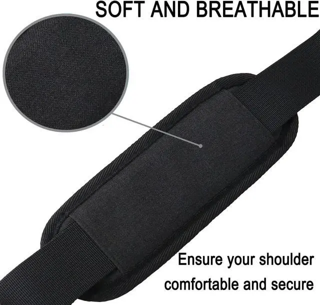 Alt view image 2 of 7 - Shoulder Strap 56 Inch,Universal Adjustable Shoulder Belt Shoulder Strap | Replacement Shoulder Strap with Metal Hooks for Briefcase, Laptop Messenger Crossbody Bag, Luggage Duffel Camera, Black