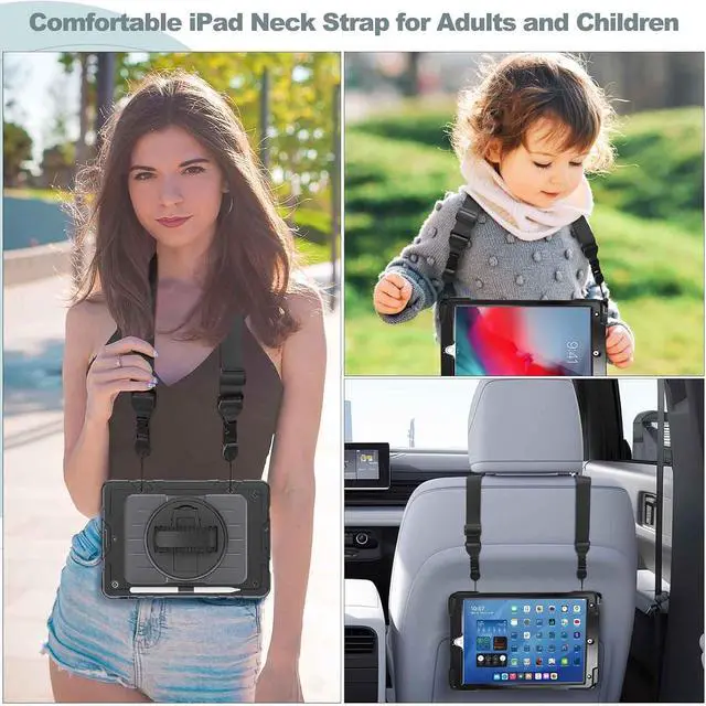 Alt view image 2 of 6 - Adjustable Shoulder Strap, Comfortable Camera Strap, Neck Lanyard for iPad Tablet Case, Camera, Binocular, Luggage Bag (Black Shoulder Strap)