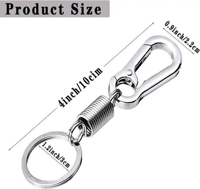 Alt view image 2 of 7 - 2 Pcs Zinc Keychain Clip Key Ring,Metal Carabiner Clips Keyring Keychains Chain Holder Organizer for Car And Keys Finder,Key Chains for Men Women (Pull Spring)