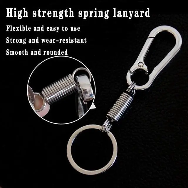 Alt view image 3 of 7 - 2 Pcs Zinc Keychain Clip Key Ring,Metal Carabiner Clips Keyring Keychains Chain Holder Organizer for Car And Keys Finder,Key Chains for Men Women (Pull Spring)