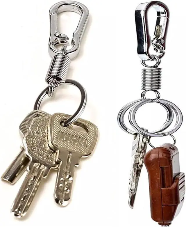 Alt view image 4 of 7 - 2 Pcs Zinc Keychain Clip Key Ring,Metal Carabiner Clips Keyring Keychains Chain Holder Organizer for Car And Keys Finder,Key Chains for Men Women (Pull Spring)