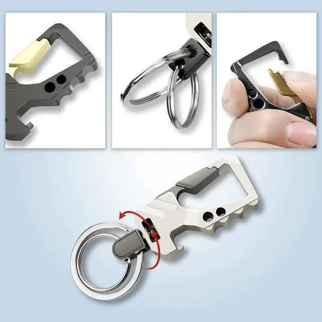 Alt view image 2 of 7 - 2pcs Keychains, Key Chains for Carabiner Keychain Car Key chain Bottle Opener Keychain for Men and Women