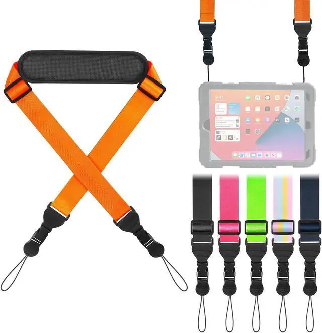 Main image of FIEIL Universal Shoulder Strap, Neoprene Padded Bag Strap with Double Adjustable Buckles, Comfortable Neck Lanyard for Camera, Cellphone Tablet,iPad, Laptop, Binocular, Luggage Bag(Orange)