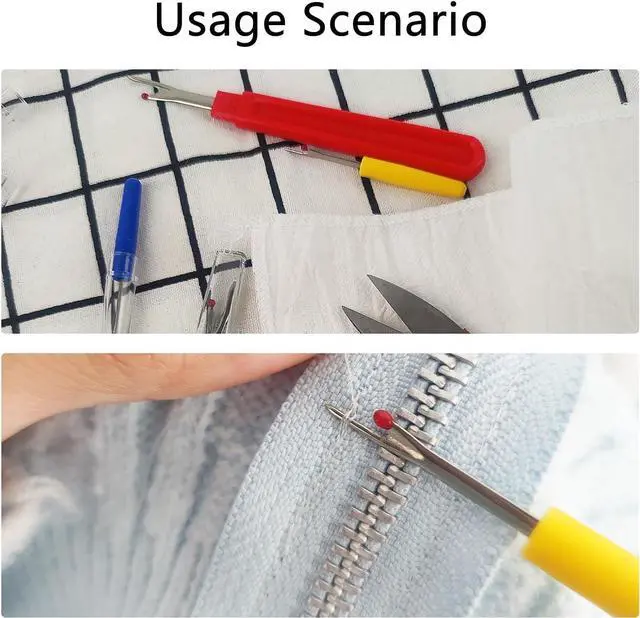 Alt view image 3 of 7 - GDMINLO 5 Pieces Colorful Seam Ripper Assortment Thread Remover Kit 2 Big and 2 Small Handy Stitch Sewing Tools with 1 Scissors for Removing Unwanted Hems and Seams
