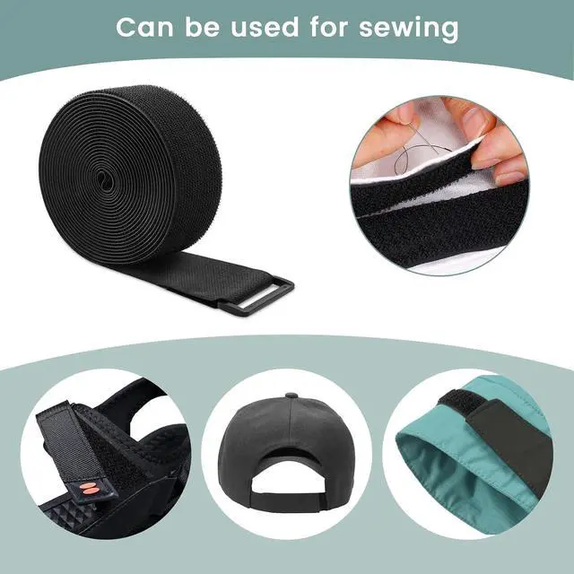 Alt view image 7 of 7 - 1.5In x 16Ft Cinch Straps Heavy Duty With 20 Buckles, Black Nylon Hook and Loop Straps, Reusable Long Cable Ties for Organizer or Storage