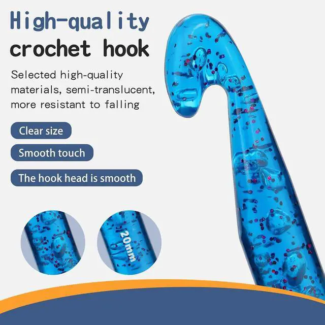 Alt view image 3 of 7 - QMNNMA 20 mm Crochet Hook, Large Crochet Hooks for Chunky Yarn | Big Crochet Hooks, Jumbo Crochet Hooks, Giant Crochet Hook, Ergonomic Knitting Needles Crochet Needle for Beginners