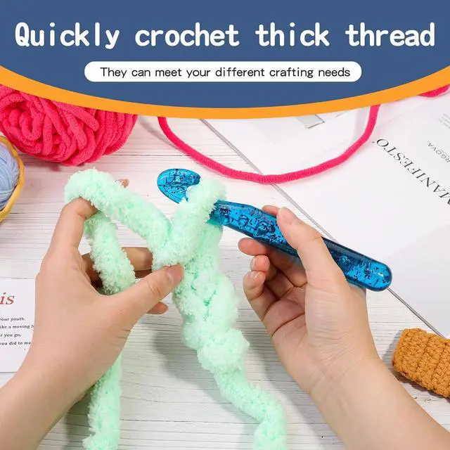 Alt view image 4 of 7 - QMNNMA 20 mm Crochet Hook, Large Crochet Hooks for Chunky Yarn | Big Crochet Hooks, Jumbo Crochet Hooks, Giant Crochet Hook, Ergonomic Knitting Needles Crochet Needle for Beginners