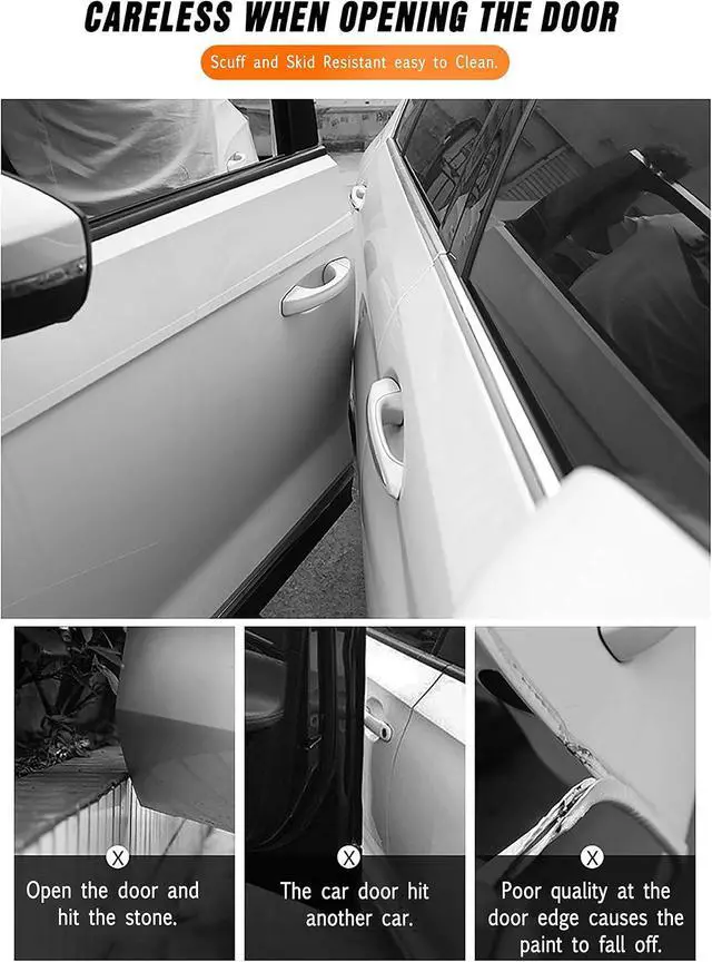 Alt view image 3 of 7 - MYFAMIREA Car Door Transparent Seal Strip Door Edge Cover Guard Strips Entry Sill Guard Scuff Plate Protectors Invisible Universal Anti-Scratch Waterproof Tape for Rear Bumper (33Ft x 1.2In)