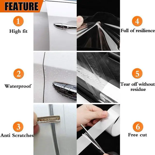 Alt view image 2 of 7 - MYFAMIREA Car Door Transparent Seal Strip Door Edge Cover Guard Strips Entry Sill Guard Scuff Plate Protectors Invisible Universal Anti-Scratch Waterproof Tape for Rear Bumper (33Ft x 1.2In)