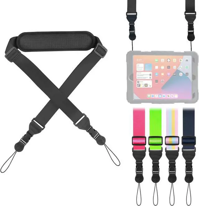Main image of FIEIL Universal Shoulder Strap, Neoprene Padded Bag Strap with Double Adjustable Buckles, Replacement Comfortable Neck Lanyard for Camera, Cellphone Tablet,iPad, Laptop, Binocular, Luggage Bag(Black)
