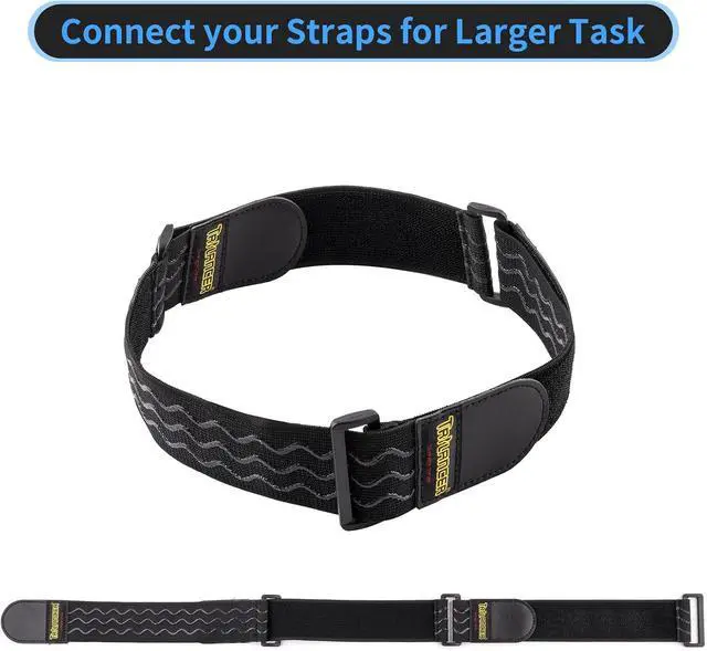 Alt view image 7 of 7 - Trilancer Elastic Cinch Straps with Anti-Slip Strips, 12'' x 2'' (8 Pack) | Heavy Duty Multipurpose Hook and Loop Straps for Extension Cords, Cables, Ropes, Hoses, Bikes, Pant Garters