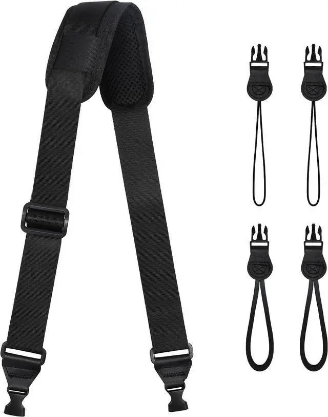 Main image of TIMISM Shoulder Strap with Pad, 2 Sets of Quick Release Buckles, Black | Adjustable between 39" to 63", Replacement Comfortable Neck Lanyard for Camera, Tablet, iPad, Laptop, Binocular, Luggage Bag