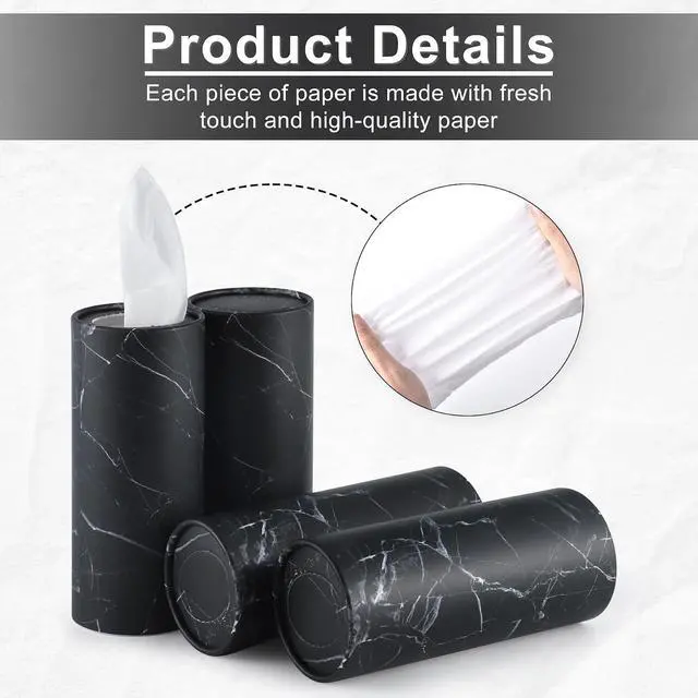 Alt view image 3 of 6 - SINGARO Tissue Holder, 4 Pack Car Cup Holder Facial Tissues with Travel Tissue Bag, Quick and Convenient Flower Combination Car Tissue Box(4 Canisters/200 Tissues) Black