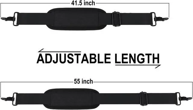 Alt view image 5 of 7 - 56 inch Shoulder Strap, Universal Adjustable Thick Soft Shoulder Strap | Shoulder Strap, Replacement Comfortable Belt with Metal Swivel Hooks for Laptop Messenger Bag, Briefcase, Shoulder Bag