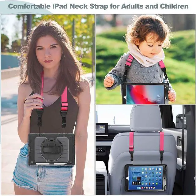 Alt view image 2 of 6 - Adjustable Shoulder Strap, Comfortable Camera Strap, Neck Lanyard for iPad Tablet Case, Camera, Binocular, Luggage Bag (Pink Shoulder Strap)