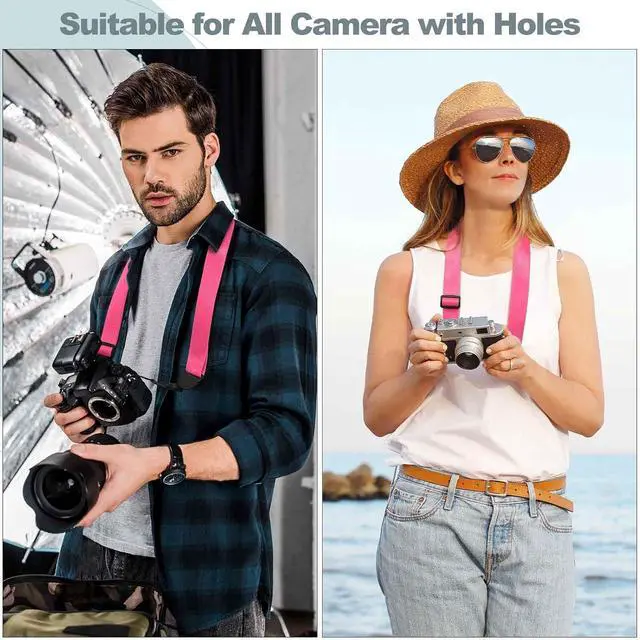 Alt view image 3 of 6 - Adjustable Shoulder Strap, Comfortable Camera Strap, Neck Lanyard for iPad Tablet Case, Camera, Binocular, Luggage Bag (Pink Shoulder Strap)