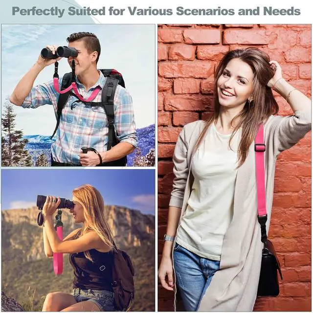 Alt view image 4 of 6 - Adjustable Shoulder Strap, Comfortable Camera Strap, Neck Lanyard for iPad Tablet Case, Camera, Binocular, Luggage Bag (Pink Shoulder Strap)