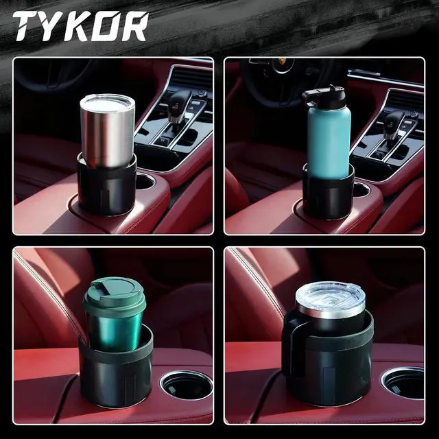 Alt view image 6 of 6 - TYKOR Car Cup Holder Expander Adapter, Extender for Car with Offset Base | Compatible with Yeti 14/24/36oz, Owala 12/24/40oz, Other Large Water Bottles and Mugs in 3.2"-4.0"