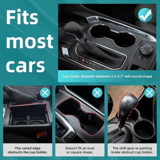 Alt view image 5 of 6 - TYKOR Car Cup Holder Expander Adapter, Extender for Car with Offset Base | Compatible with Yeti 14/24/36oz, Owala 12/24/40oz, Other Large Water Bottles and Mugs in 3.2"-4.0"