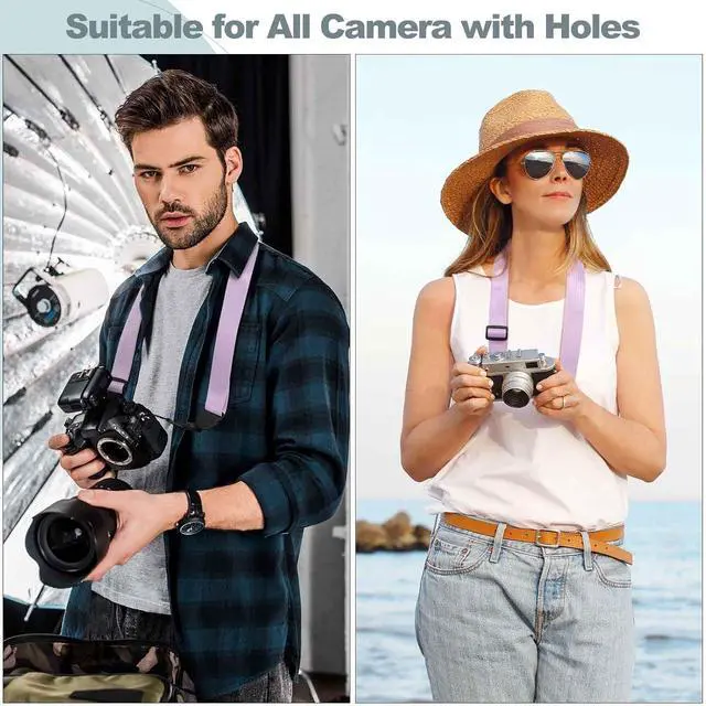 Alt view image 3 of 6 - Adjustable Shoulder Strap, Comfortable Camera Strap, Neck Lanyard for iPad Tablet Case, Camera, Binocular, Luggage Bag (Purple Shoulder Strap)