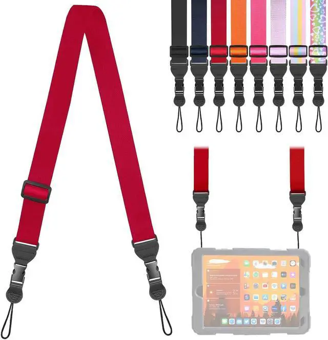 Main image of Adjustable Shoulder Strap, Comfortable Camera Strap, Neck Lanyard for iPad Tablet Case, Camera, Binocular, Luggage Bag (Red Shoulder Strap)