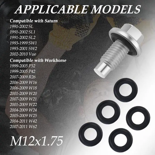 Alt view image 7 of 7 - M12*1.75 Oil Drain Plug with 5PCS Oil Drain Plug Gasket OEM#EJ7Z-6730-A | Iron Zinc-Coated Oil Pan Drain Plug,Automotive Replacement Engine Oil Drain Plugs,Essential Oil Plug Bolt Car Accessories