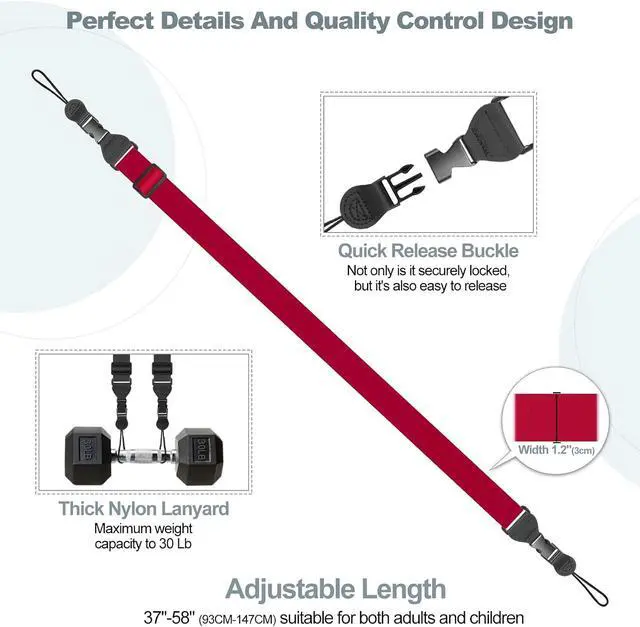 Alt view image 6 of 6 - Adjustable Shoulder Strap, Comfortable Camera Strap, Neck Lanyard for iPad Tablet Case, Camera, Binocular, Luggage Bag (Red Shoulder Strap)