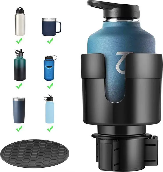 Main image of TYKOR Car Cup Holder Expander, Extender for Car with Adjustable Base | Cup holder Adapter, Fits Yeti 24/36/46oz, Owala 12/24/40oz, Large Bottles and Mugs in 3"-3.9" (16-40oz)