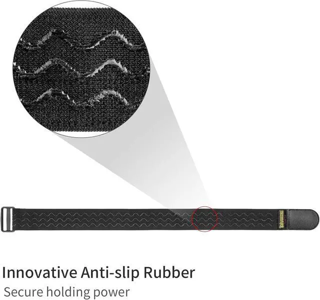 Alt view image 2 of 7 - Trilancer Elastic Cinch Straps with Anti-Slip Strips, 24'' x 2'' (4 Pack) | Multipurpose Hook and Loop Bundling Straps for Hose, Cords, Bike, Luggage, Camping, Yoga Mats