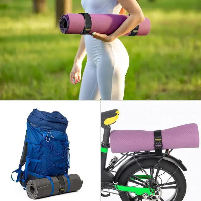 Alt view image 5 of 7 - Trilancer Elastic Cinch Straps with Anti-Slip Strips, 24'' x 2'' (4 Pack) | Multipurpose Hook and Loop Bundling Straps for Hose, Cords, Bike, Luggage, Camping, Yoga Mats