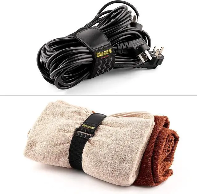 Alt view image 6 of 7 - Trilancer Elastic Cinch Straps with Anti-Slip Strips, 24'' x 2'' (4 Pack) | Multipurpose Hook and Loop Bundling Straps for Hose, Cords, Bike, Luggage, Camping, Yoga Mats
