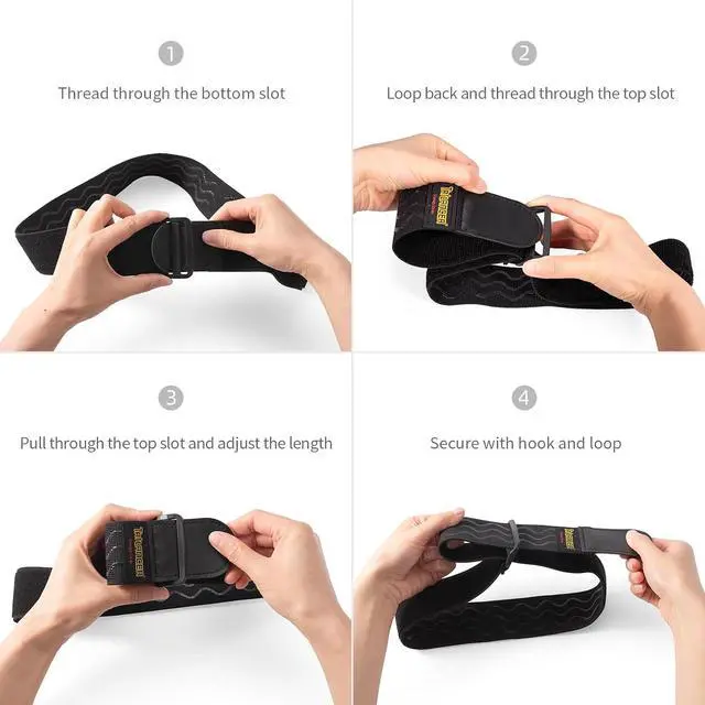 Alt view image 7 of 7 - Trilancer Elastic Cinch Straps with Anti-Slip Strips, 24'' x 2'' (4 Pack) | Multipurpose Hook and Loop Bundling Straps for Hose, Cords, Bike, Luggage, Camping, Yoga Mats