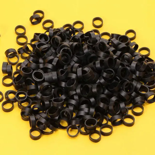 Alt view image 3 of 5 - ONLYKXY 100 Pieces Silicone Cable Ties, Data Lines Silicone Cord Ties, Reusable Rubber Rings, Power Cable Tie Straps, Elasticity Coil Ring, Rubber bands (Black)