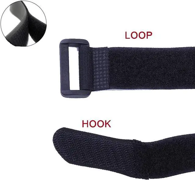 Alt view image 2 of 7 - 10Pack 1x8 Reusable Nylon Cable Straps with Buckle for Cords Organizer | Self-adhesive, Fastening Hook and Loop Cables,black Securing Straps,Cinch Straps,Adjustable, Heavy Duty Cords Storage tidy