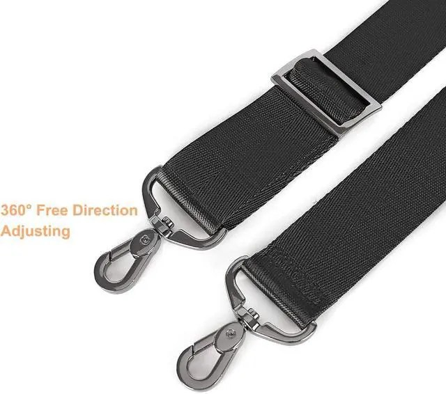 Alt view image 3 of 6 - MOSISO 56 inch Shoulder Strap, Adjustable Soft Universal Non-Slip Strap | Thick Replacement Strap, Fit Padded with Metal Swivel Hooks for Laptop Shoulder Bag/Laptop Messenger Bag, Black