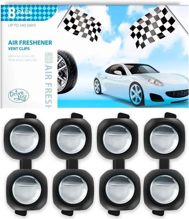 Main image of Car Air Freshener Vent Clips, 8 Pack, Provides Long-Lasting Scent, Up to 240 Days, Odor Eliminator (New Car Scent)